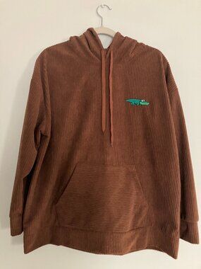 King Gizzard & the Lizard Wizard Corduroy Hoodie with Embroidered Gator | Brown
